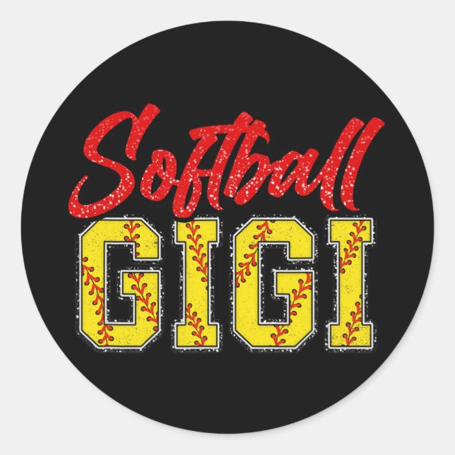 Gigi Retro Groovy Loud Proud Sport Game Catcher  Classic Round Sticker (Front)
