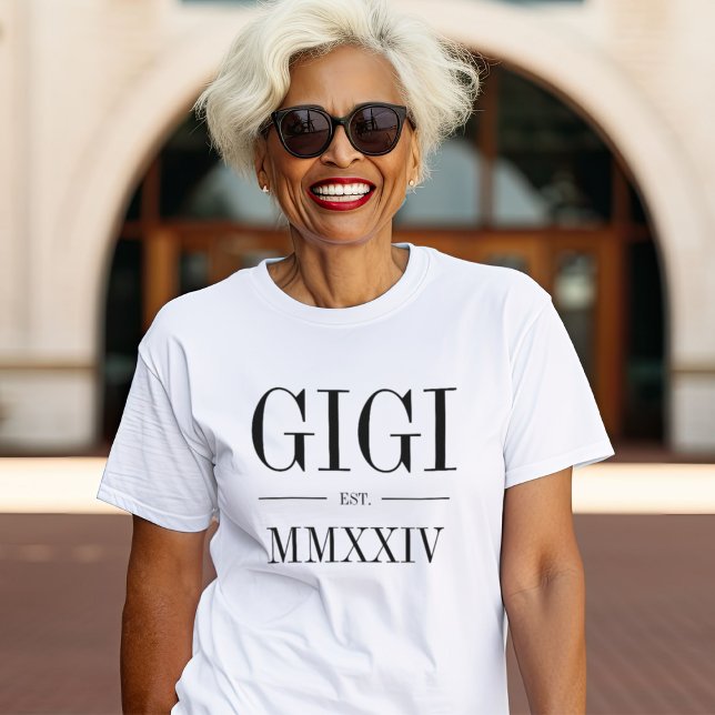 Gigi Roman Numeral Year Established T-Shirt (Creator Uploaded)