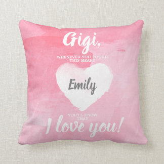 GIGI Whenever You Touch This Heart Pink Cushion