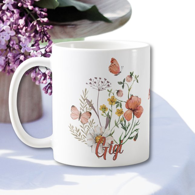 Gigi Wildflower Floral Personalised Custom  Mug (Creator Uploaded)