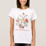 Gigi Wildflower Floral Personalised Custom T-Shirt<br><div class="desc">Perfect gift for Grandma - customise with each grandchild's name.</div>