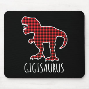 Gigisaurus Buffalo Plaid Dinosaur Funny Matching C Mouse Mat