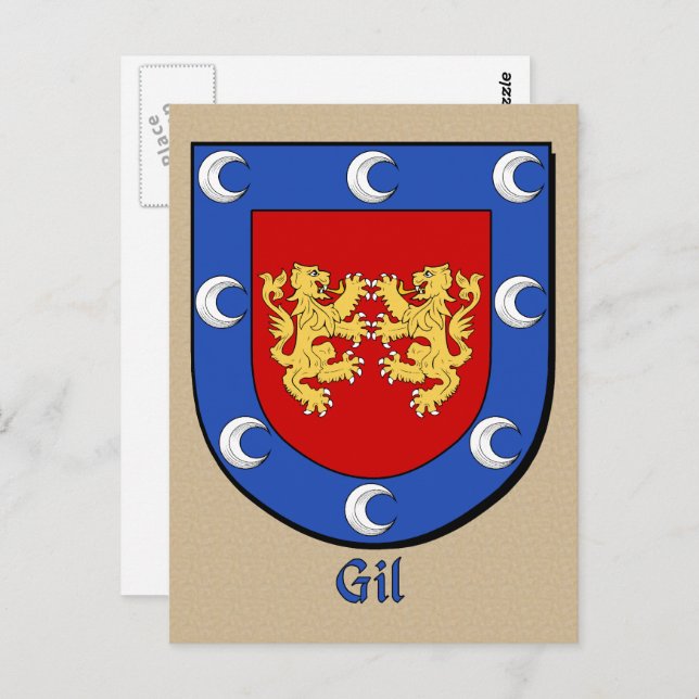 Gil Ancestral Heraldic Shield Postcard (Front/Back)