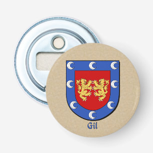 Gil Heraldic Arms on Parchment Style Back Bottle Opener