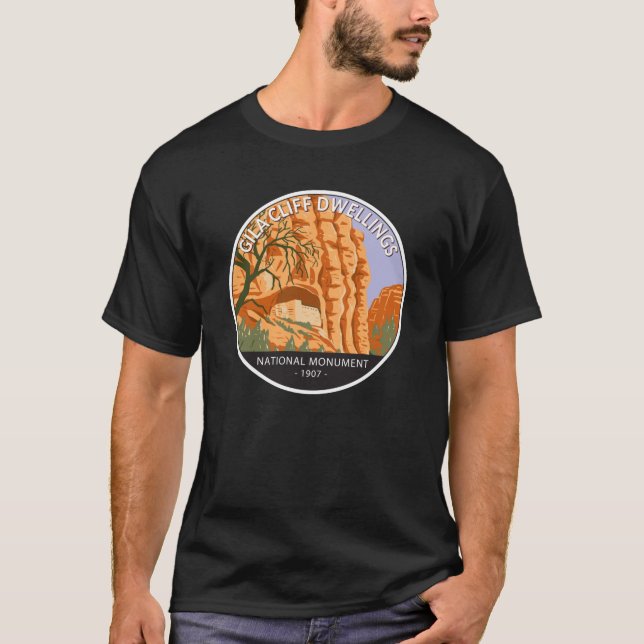 Gila Cliff Dwellings National Monument Circle T-Shirt (Front)