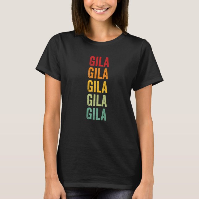 Gila County Arizona Rainbow Text T-Shirt (Front)