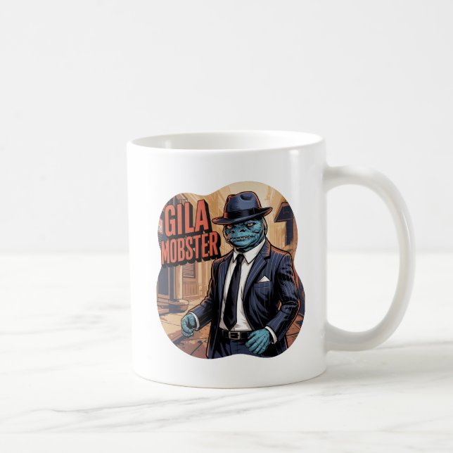 Gila Mobster Illustration – Gila Monster Funny Coffee Mug (Right)