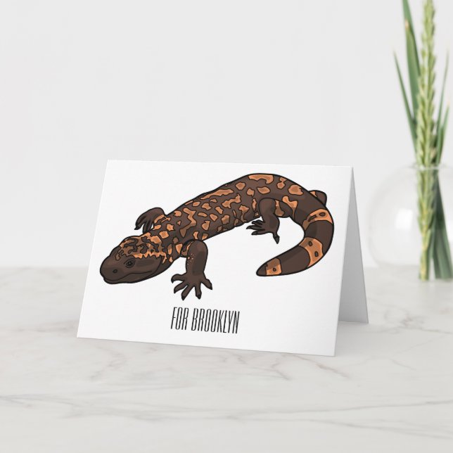 Gila monster cartoon illustration card (Front)
