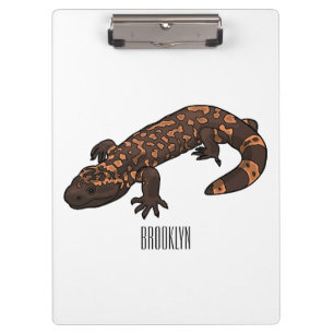 Gila monster cartoon illustration clipboard