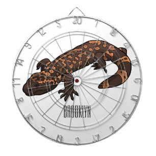 Gila monster cartoon illustration dartboard