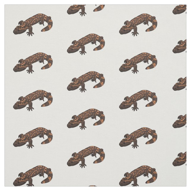 Gila monster cartoon illustration fabric (Swatch)