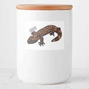Gila monster cartoon illustration food label