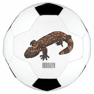 Gila monster cartoon illustration football
