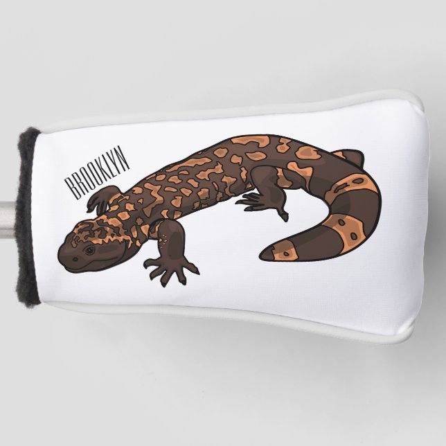 Gila monster cartoon illustration golf head cover (Front)