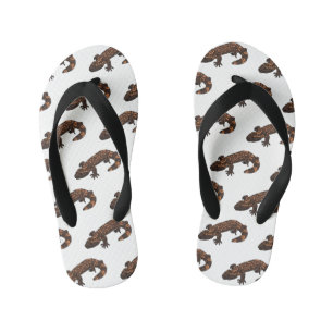 Gila monster cartoon illustration kid's flip flops