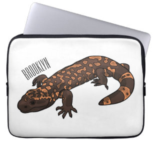 Gila monster cartoon illustration laptop sleeve