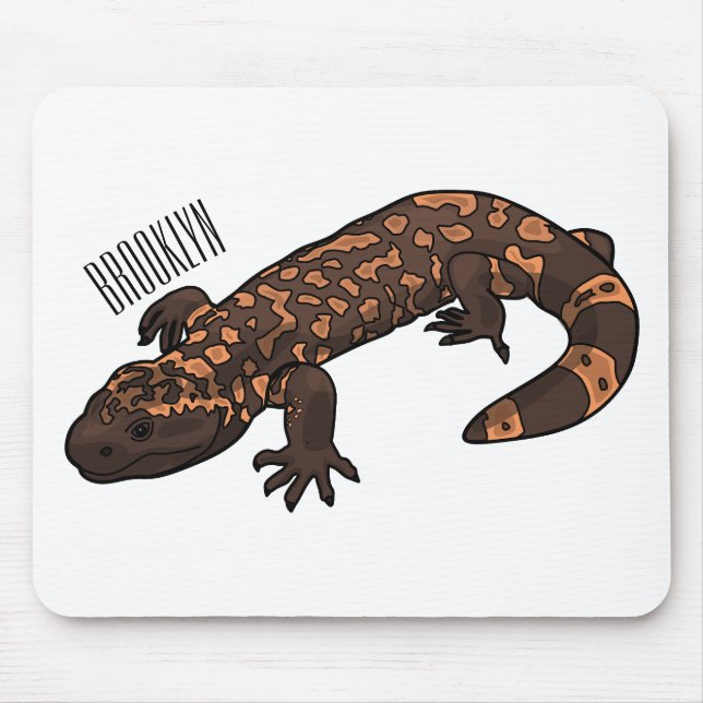 Gila monster cartoon illustration mouse mat (Front)
