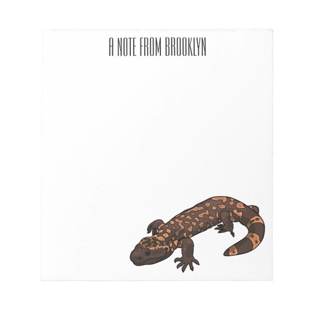 Gila monster cartoon illustration notepad (Front)