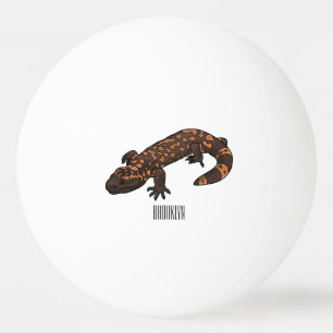 Gila monster cartoon illustration ping pong ball