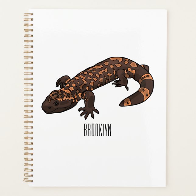 Gila monster cartoon illustration planner (Front)