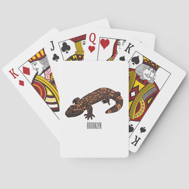 Gila monster cartoon illustration playing cards (Back)