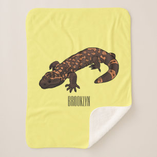 Gila monster cartoon illustration sherpa blanket