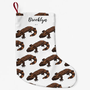 Gila monster cartoon illustration small christmas stocking