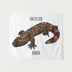 Gila monster cartoon illustration tapestry
