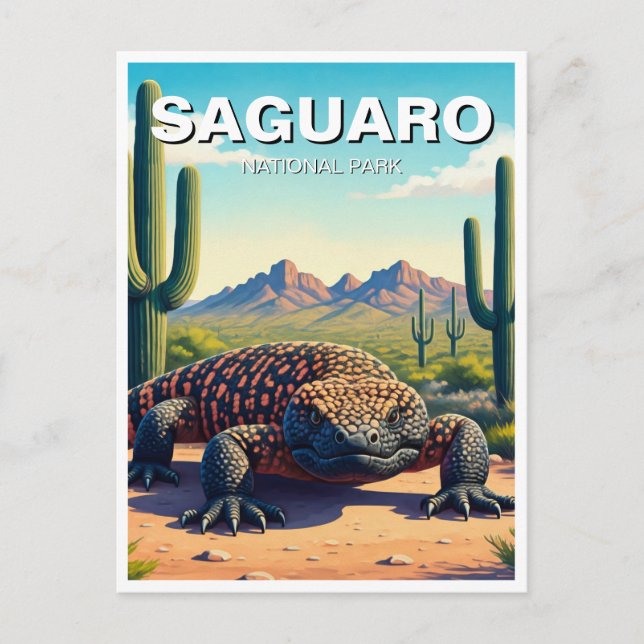 Gila Monster Saguaro National Park Souvenir Postcard (Front)