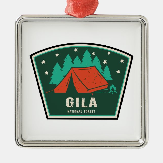 Gila National Forest Camping Metal Tree Decoration (Front)