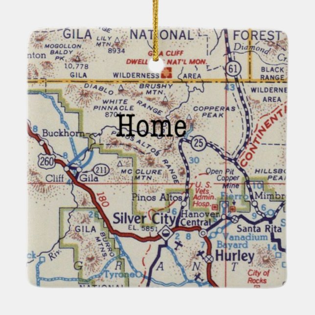 Gila National Forest Silver City Christmas Ornamen Ceramic Ornament (Back)