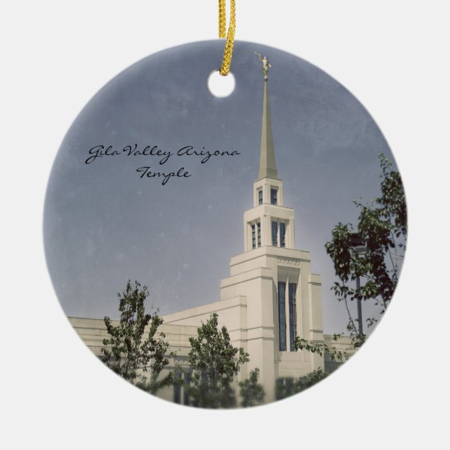 Gila Valley Arizona Temple Ceramic Tree Decoration (Front)