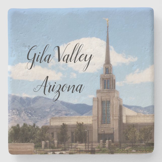 Gila Valley Arizona Temple Stone Coaster (Front)