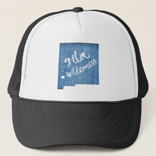 Gila Widerness New Mexico Wood Grain Trucker Hat (Front)