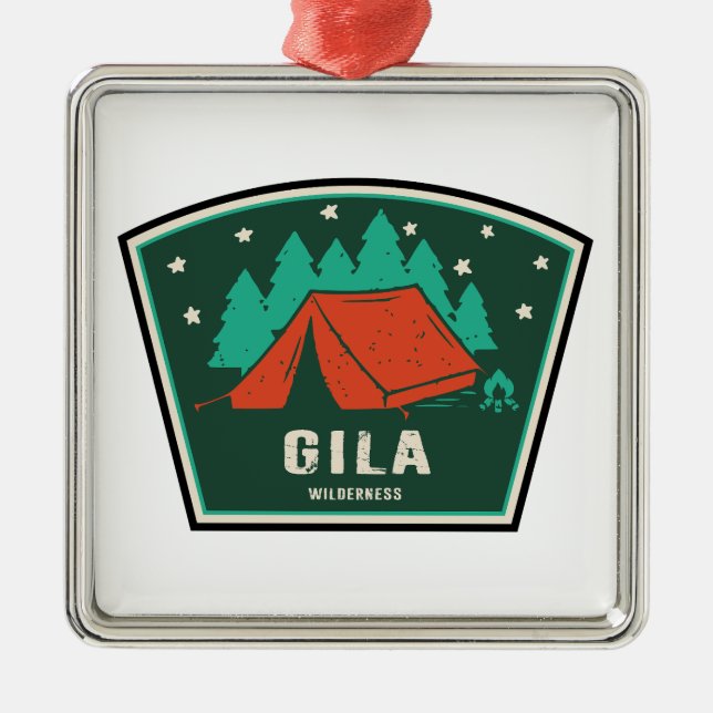 Gila Wilderness New Mexico Camping Metal Tree Decoration (Front)