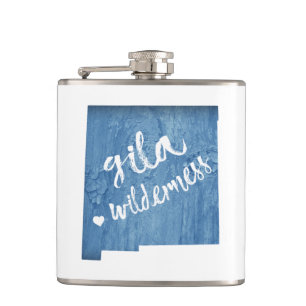 Gila Wilderness New Mexico Wood Grain Hip Flask