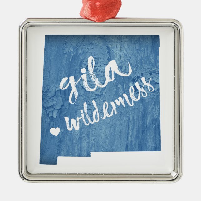 Gila Wilderness New Mexico Wood Grain Metal Tree Decoration (Front)