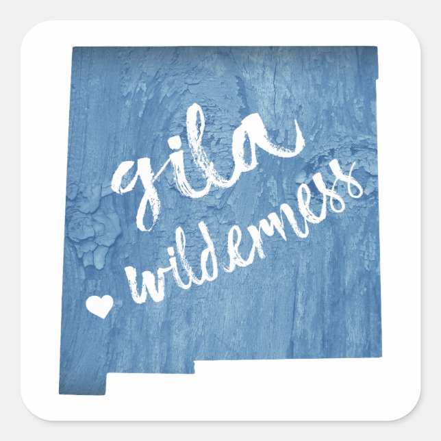 Gila Wilderness New Mexico Wood Grain Square Sticker (Front)
