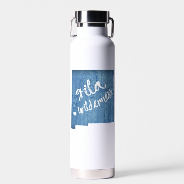 Gila Wilderness New Mexico Wood Grain Water Bottle (Front)