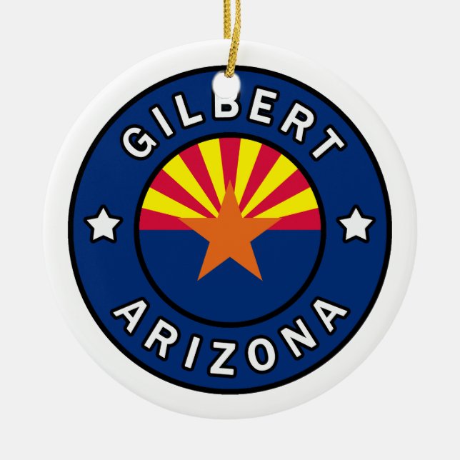 Gilbert Arizona Ceramic Tree Decoration (Front)