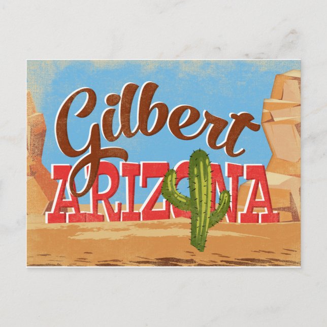 Gilbert Arizona Vintage Travel Postcard (Front)