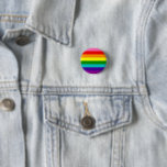 Gilbert Baker Gay Pride Flag Rainbow Stripe 3 Cm Round Badge<br><div class="desc">Gilbert Baker's original design including the pink stripe</div>
