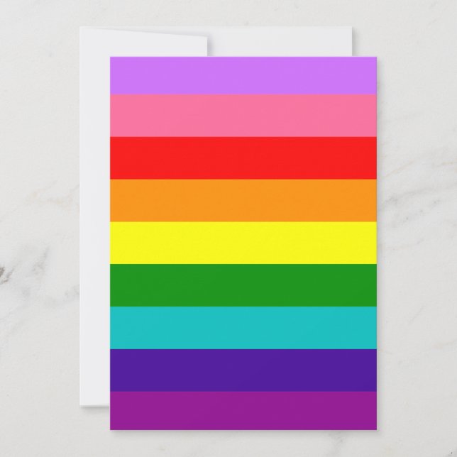 Gilbert Baker's 9-Stripe Rainbow Flag Invitation (Front)
