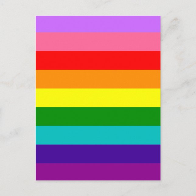 Gilbert Baker's 9-Stripe Rainbow Flag Postcard (Front)