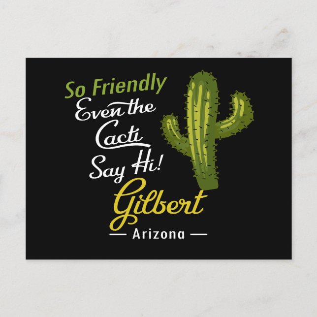 Gilbert Cactus Funny Retro Postcard (Front)