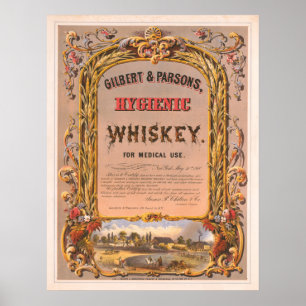 Gilbert & Parsons, Hygienic Whiskey Vintage Ad Poster
