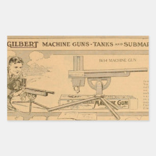 Gilbert toy's Machine Gun 1919 Rectangular Sticker