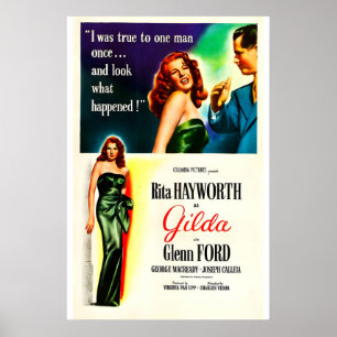 Gilda 1946 Movie POSTER PRINT A5-A1 40s Rita