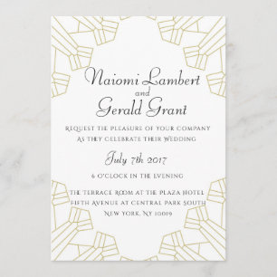 Gilded Age wedding invitation white