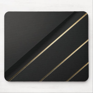 Gilded Alignment — Minimalist Black & Gold Mouse Mat